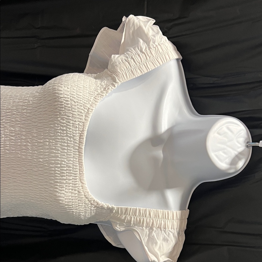 Chic White Ruffle Mini Dress - Picture 2 of 5